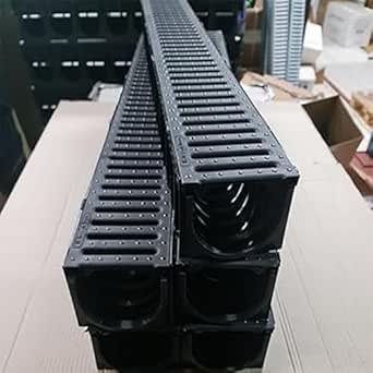 BLACK CHANNEL DRAIN & GRATE 120 x 88 x 1000mm