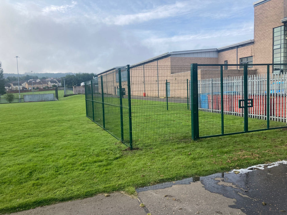 1.8m high 5mm thick Green V mesh panel system. Price per linear Metre