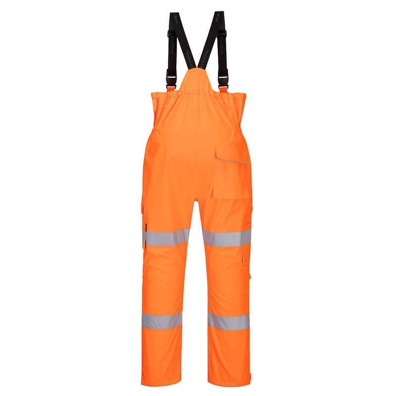 Portwest S594 Hi-Vis Extreme Rain Bib and Brace Orange