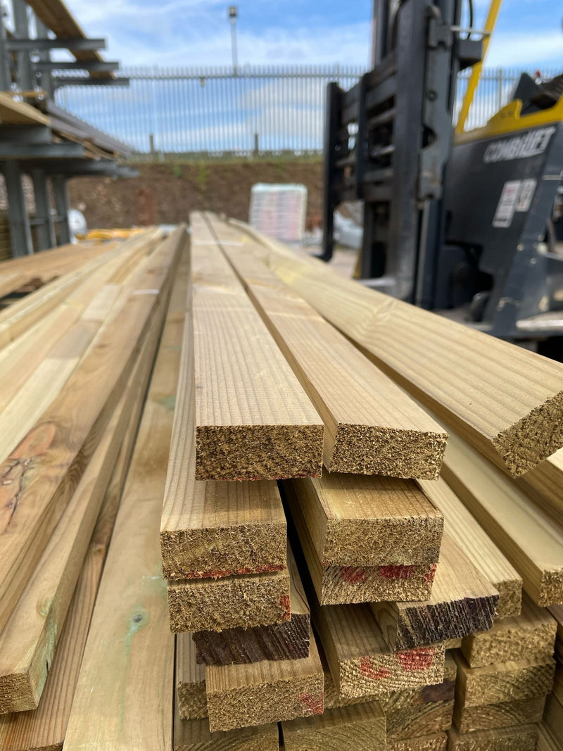 4.8M x 45 x 21mm Green Treated Redwood Batton