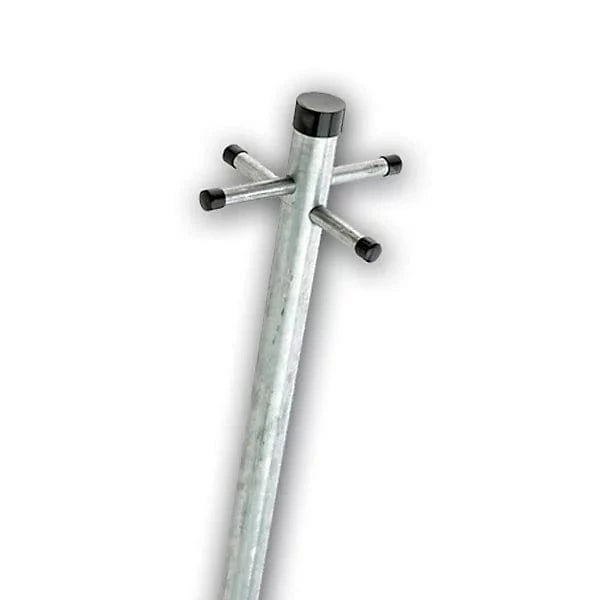 2.4m (8ft) Washing Clothes Line Pole Post Galvanised With Socket