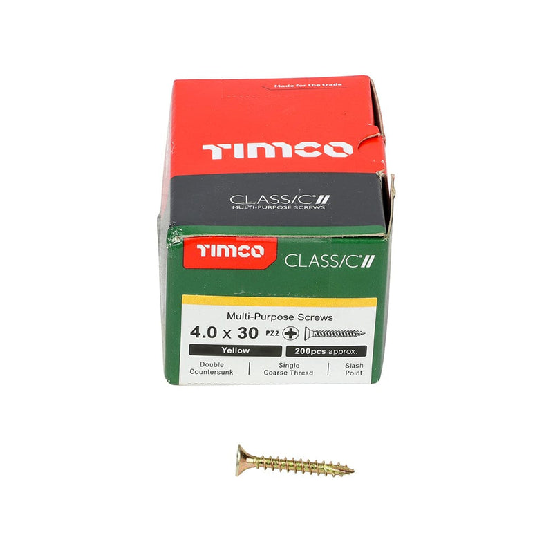 Timco - Classic Screw PZ2 CSK ZYP
4.0 x 30 - box of 200