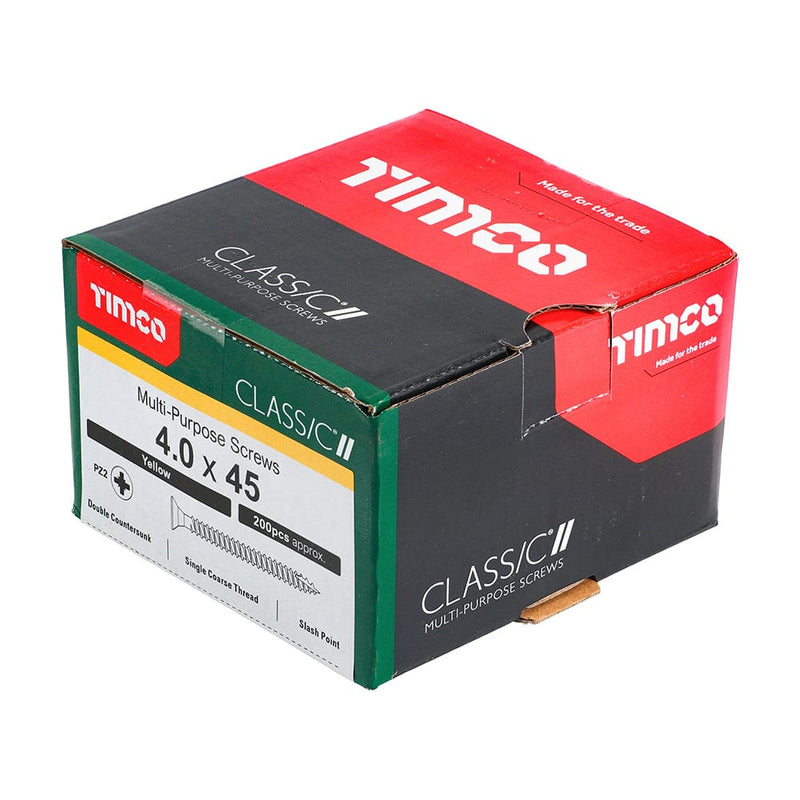 Timco - Classic Screw PZ2 CSK ZYP
4.0 x 45 - box of 200
