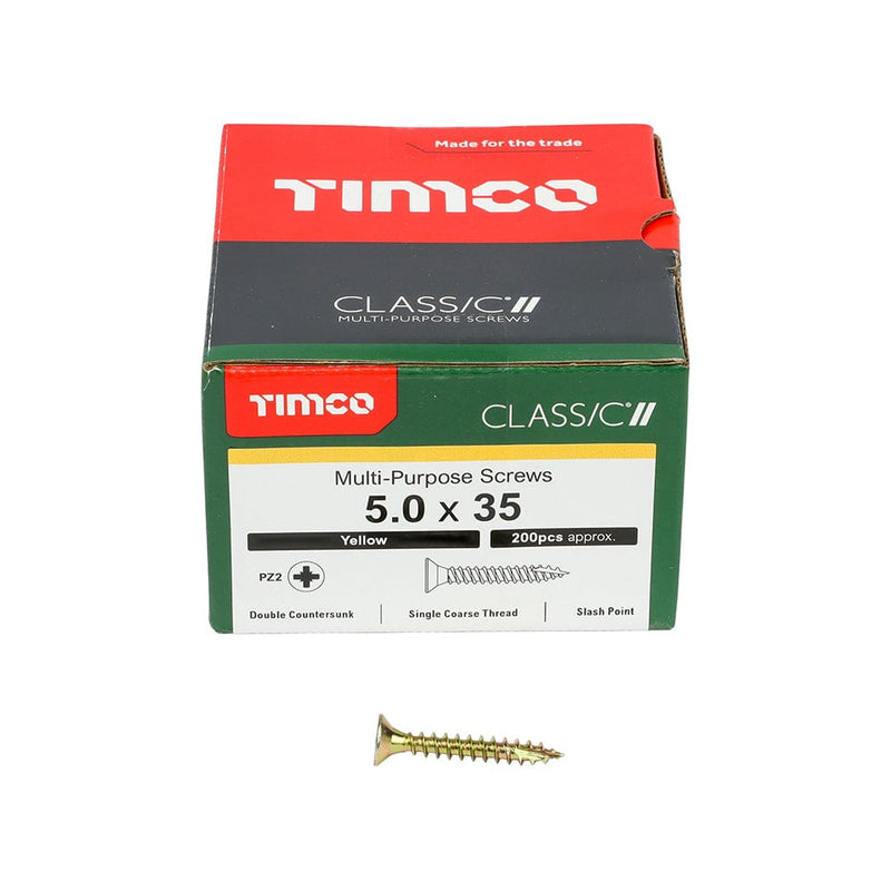 Timco - Classic Screw PZ2 CSK ZYP
5.0 x 35 - box of 200