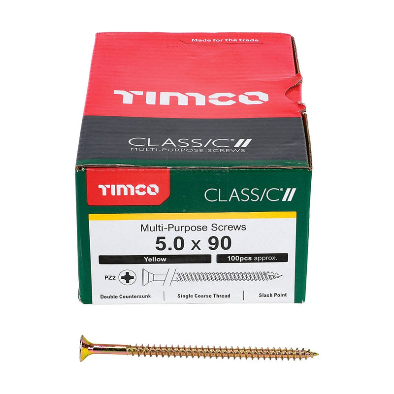 Timco - Classic Screw PZ2 CSK ZYP
5.0 x 90 - box of 100