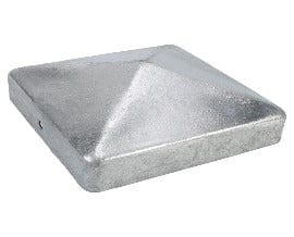 Metal Fence Post Cap - 75mm or 100mm galvanised and black