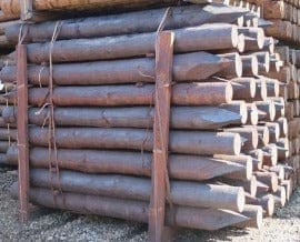 2.4M x 180mm (8' x 7") CREOSOTED machine round pointed Strainer