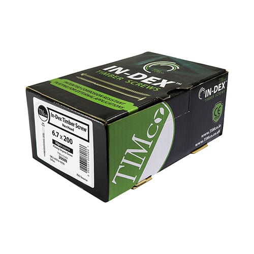 Timco - Timber Frame Screw HEX Green 6.7 x 250 - 50 PCS