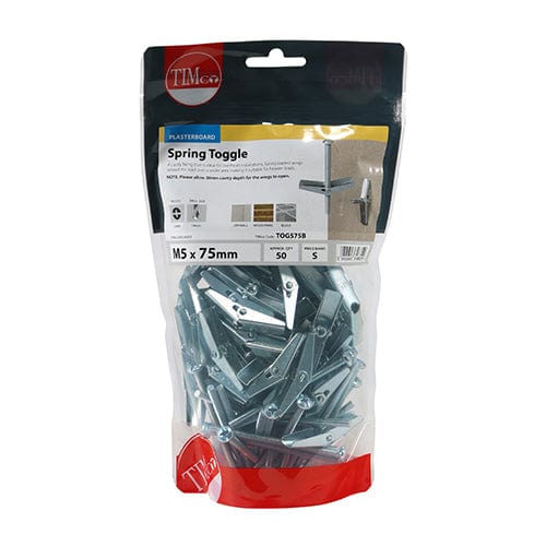 Timco - Spring Toggle - BZP M5 x 75 50 PCS