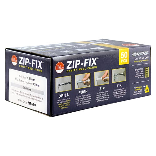 Timco - Zip-Fix Cavity Wall Fixing M6 - 50 PCS
